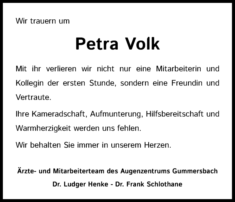  Traueranzeige für Petra Volk vom 08.09.2021 aus Kölner Stadt-Anzeiger / Kölnische Rundschau / Express
