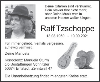 Anzeige von Ralf Tzschoppe von  Werbepost 