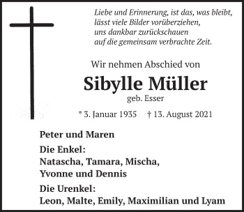 Anzeige von Sibylle Müller von  Werbepost 