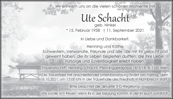 Anzeige von Ute Schacht von  Lokalanzeiger 