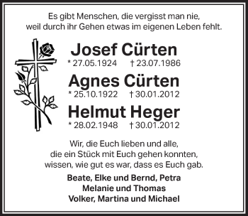 Anzeige von Agnes Cürten von  Bergisches Handelsblatt 