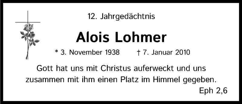  Traueranzeige für Alois Lohmer vom 18.07.2023 aus Kölner Stadt-Anzeiger / Kölnische Rundschau / Express