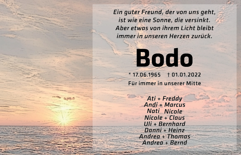  Traueranzeige für Bodo Büscher vom 18.07.2023 aus  Werbepost 