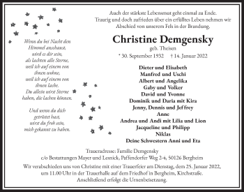 Anzeige von Christine Demgensky von  Werbepost 