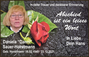 Anzeige von Daniela Sauer-Horstmann von  Lokalanzeiger 