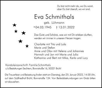 Anzeige von Eva Schmithals von  Schlossbote/Werbekurier 