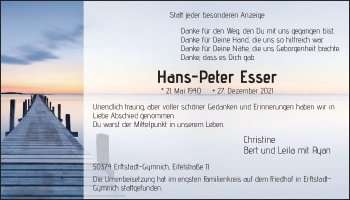 Anzeige von Hans-Peter Esser von  Werbepost 