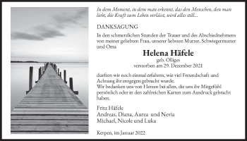 Anzeige von Helena Häfele von  Werbepost 