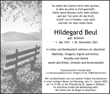 Anzeige von Hildegard Beul von  Blickpunkt Euskirchen 