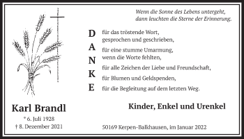 Anzeige von Karl Brandl von  Werbepost 