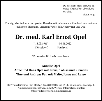 Anzeige von Karl Ernst Opel von Kölner Stadt-Anzeiger / Kölnische Rundschau / Express