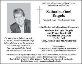 Anzeige von Katharina Engels von  Werbepost 