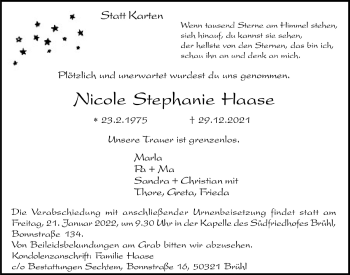 Anzeige von Nicole Stephanie Haase von  Schlossbote/Werbekurier 