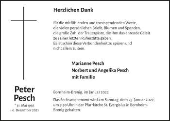 Anzeige von Peter Pesch von  Schaufenster/Blickpunkt 