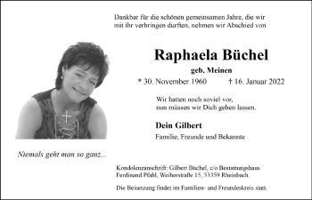 Anzeige von Raphaela Büchel von  Schaufenster/Blickpunkt 