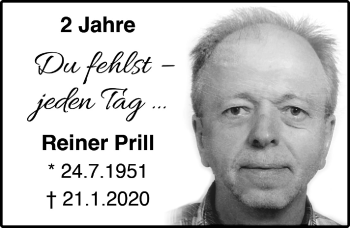 Anzeige von Reiner Prill von  Anzeigen Echo 