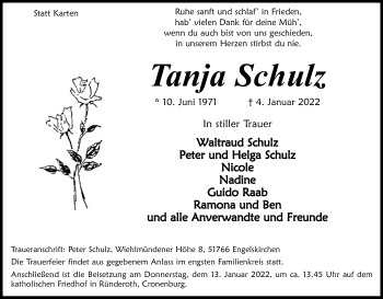 Anzeige von Tanja Schulz von Kölner Stadt-Anzeiger / Kölnische Rundschau / Express
