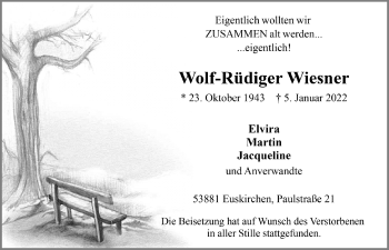 Anzeige von Wolf-Rüdiger Wiesner von  Blickpunkt Euskirchen 