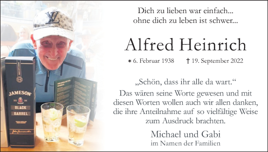 Anzeige von Alfred Heinrich von Kölner Stadt-Anzeiger / Kölnische Rundschau / Express