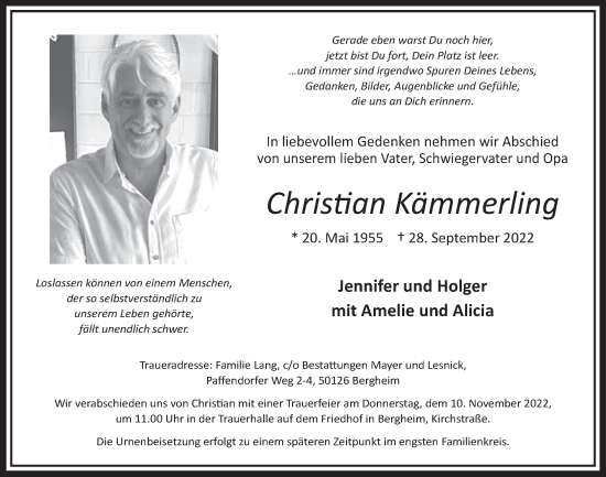 Anzeige von Christian Kämmerling von  Werbepost 