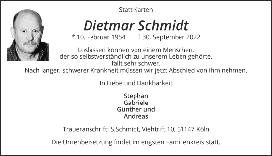 Anzeige von Dietmar Schmidt von  EXPRESS - Die Woche 