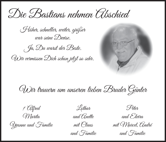 Anzeige von Günter  von  Schlossbote/Werbekurier 