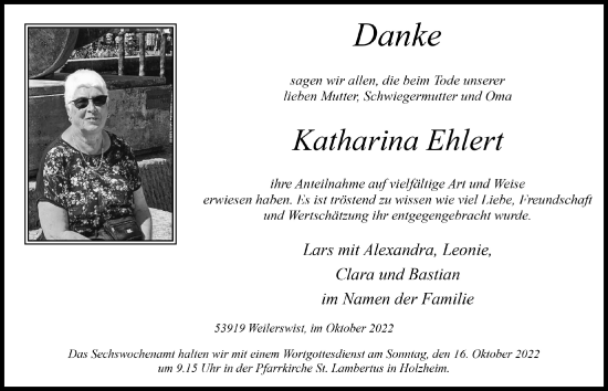 Anzeige von Katharina Ehlert von  Blickpunkt Euskirchen 