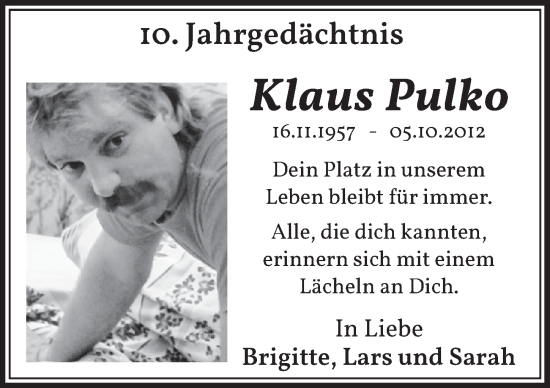 Anzeige von Klaus Pulko von  Werbepost 