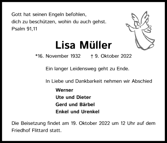 Anzeige von Lisa Müller von Kölner Stadt-Anzeiger / Kölnische Rundschau / Express