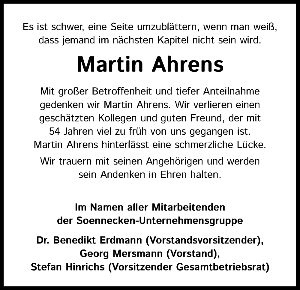  Traueranzeige für Martin Ahrens vom 14.10.2022 aus Kölner Stadt-Anzeiger / Kölnische Rundschau / Express