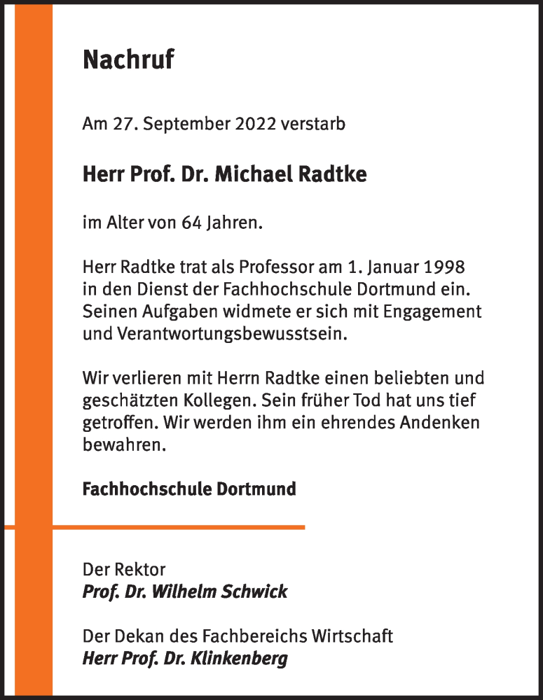  Traueranzeige für Michael Radtke vom 15.10.2022 aus Kölner Stadt-Anzeiger / Kölnische Rundschau / Express