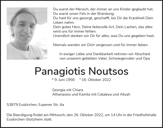Anzeige von Panagiotis Noutsos von  Blickpunkt Euskirchen 