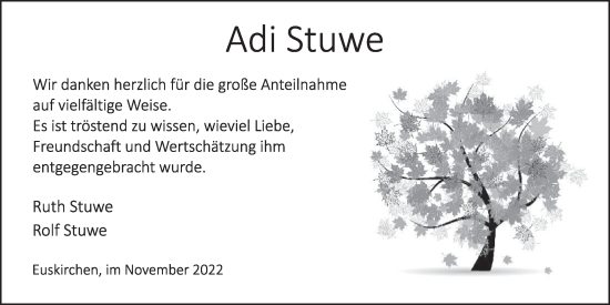 Anzeige von Adi Stuwe von  Werbepost 