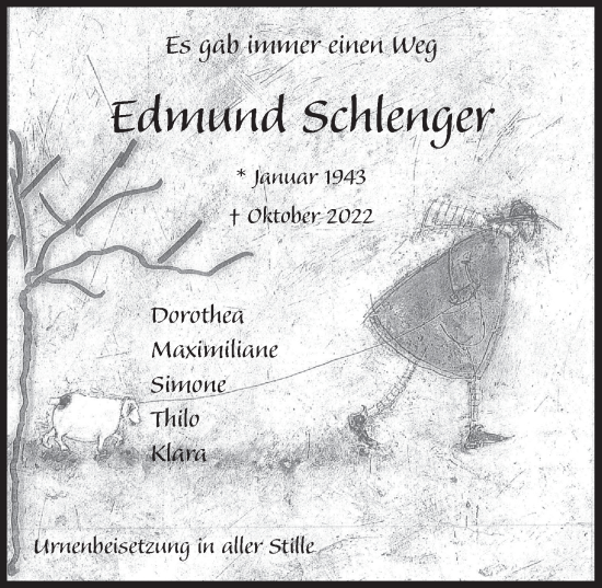 Anzeige von Edmund Schlenger von  Schlossbote/Werbekurier 