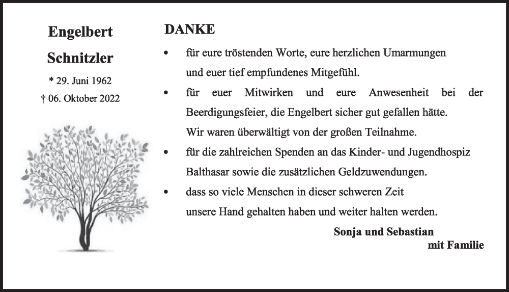  Traueranzeige für Engelbert Schnitzler vom 18.11.2022 aus  Werbepost 