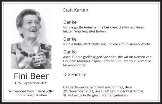 Anzeige von Fini Beer von  Werbepost 
