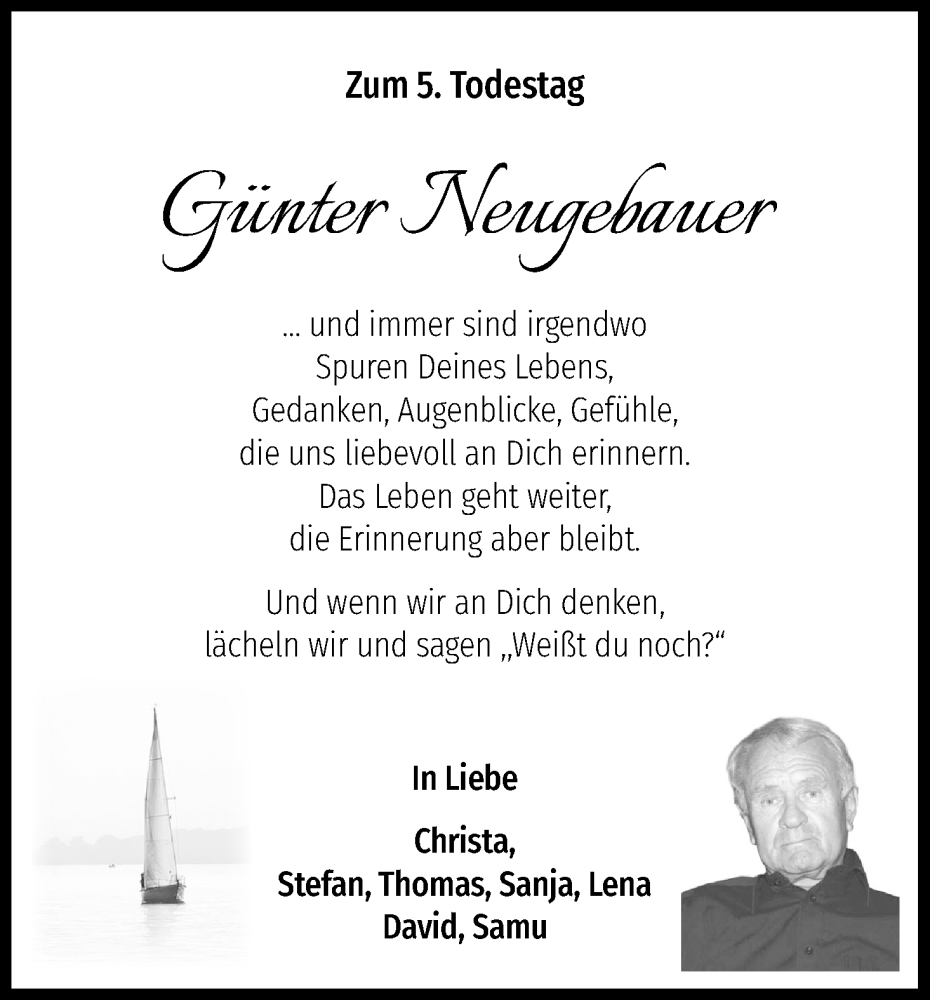 Traueranzeige für Günter Neugebauer vom 12.11.2022 aus Kölner Stadt-Anzeiger / Kölnische Rundschau / Express