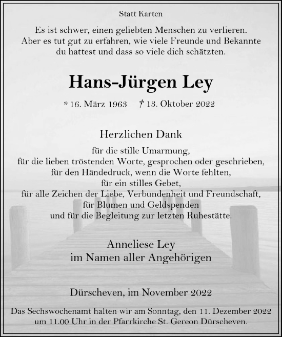 Anzeige von Hans-Jürgen Ley von  Blickpunkt Euskirchen 