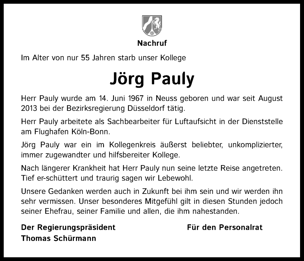  Traueranzeige für Jörg Pauly vom 24.11.2022 aus Kölner Stadt-Anzeiger / Kölnische Rundschau / Express