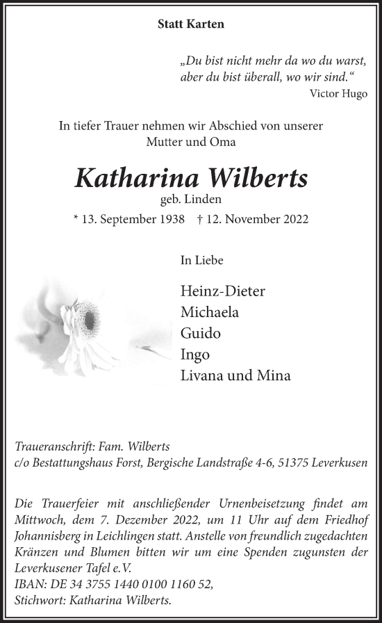 Anzeige von Katharina Wilberts von  Lokale Informationen 