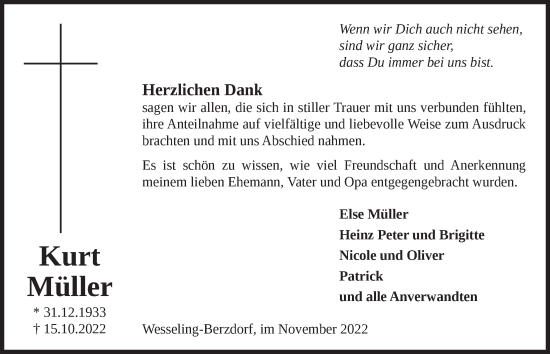 Anzeige von Kurt Müller von  Schlossbote/Werbekurier 