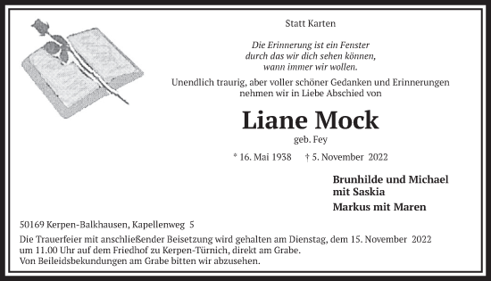 Anzeige von Liane Mock von  Werbepost 