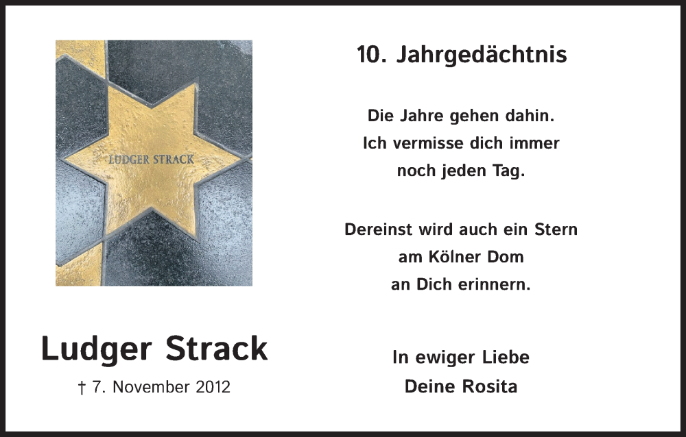  Traueranzeige für Ludger Strack vom 18.07.2023 aus Kölner Stadt-Anzeiger / Kölnische Rundschau / Express