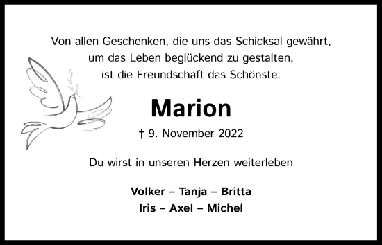 Anzeige von Marion Kahler von Kölner Stadt-Anzeiger / Kölnische Rundschau / Express