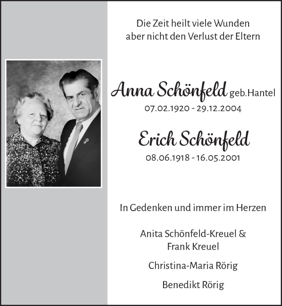 Anzeige von Erich Schönfeld von  Blickpunkt Euskirchen 