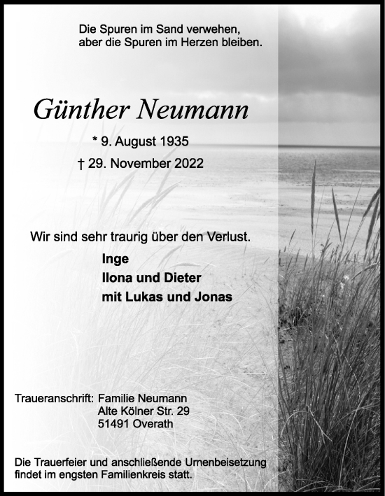 Anzeige von Günther Neumann von Kölner Stadt-Anzeiger / Kölnische Rundschau / Express