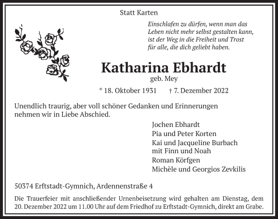 Anzeige von Katharina Ebhardt von  Werbepost 