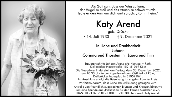 Anzeige von Katy Arend von Kölner Stadt-Anzeiger / Kölnische Rundschau / Express