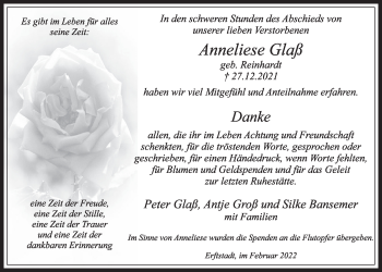 Anzeige von Anneliese Glaß von  Werbepost 