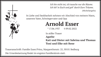 Anzeige von Arnold Esser von  Werbepost 